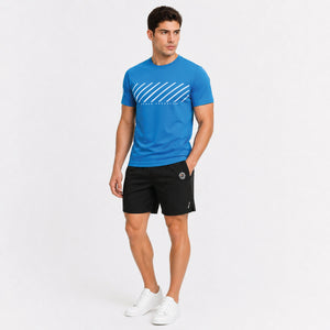 AeroFlex Short model zwart met blauw shirt front