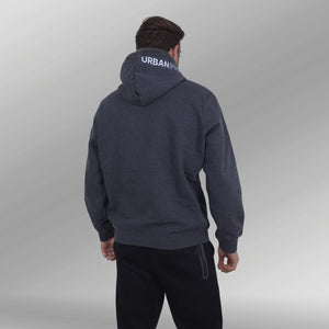 District One Hoodie Model staal grijs back