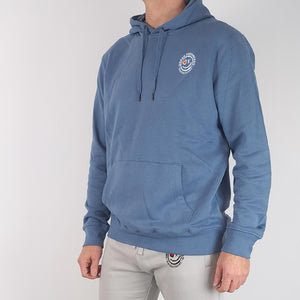 Foundation Hoodie Nordic blue front close model