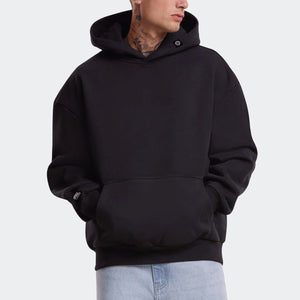 Heavy Oversized Hoodie Coreblock model zwart front