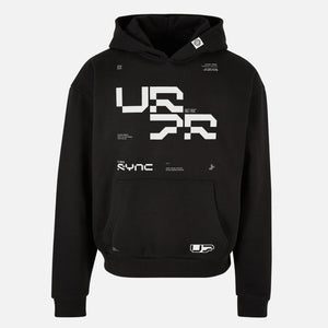 Heavy Oversized Hoodie SYNC zwart front