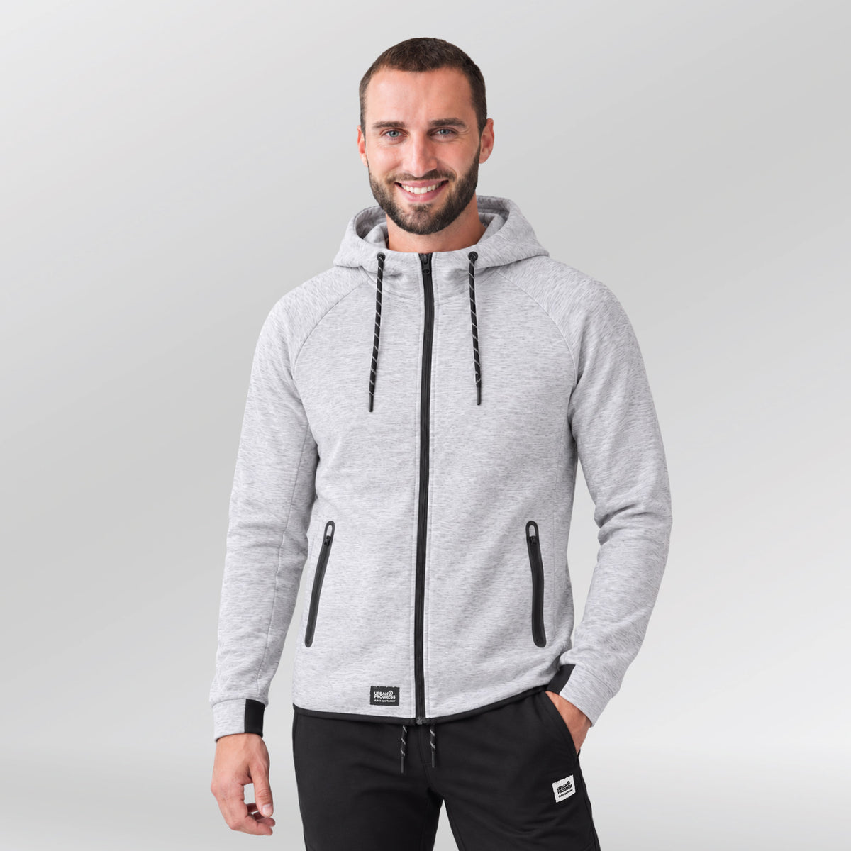 Heren sport hoodie met rits Court Tech Urban Progress voor padel en tennis