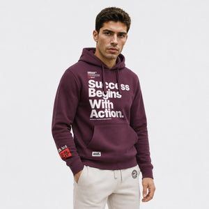 Hoodie-Not-Being-Average-model-aubergine-front