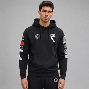 Hoodie-Protocol-model-zwart-front