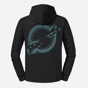 Hoodie-Sunrise-Dames-zwart-back