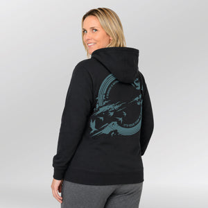Hoodie-Sunrise-Model-Dames-black-back