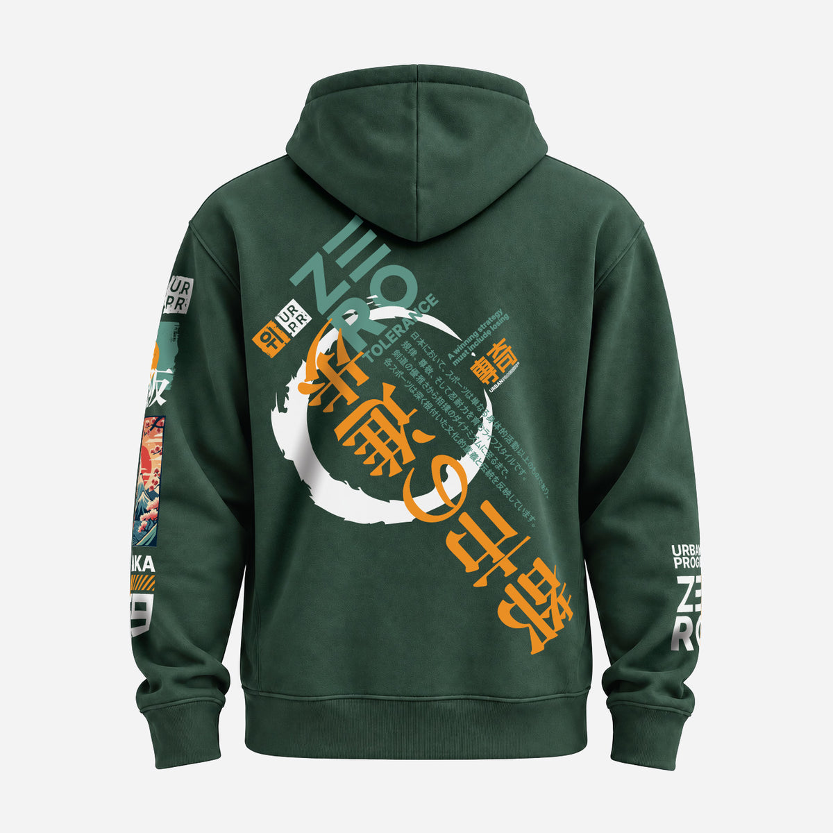 Hoodie-Zero-Tolerance-olijf-groen-back