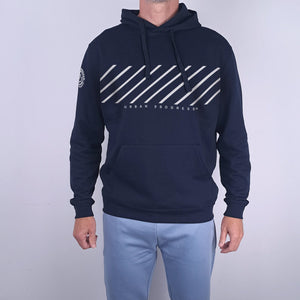 Hoodie Streamline navy model front close