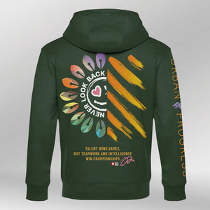 Hoodie Victory Vibes bottle-green back