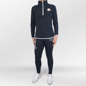 Inivi Half rits Sweat Navy-white front model vrouw