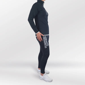 Inivi Half rits Sweat Navy-white side right model vrouw