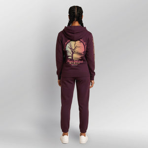 Legacy Hoodie Kintsugi Spirit Dames model bordeaux rood back