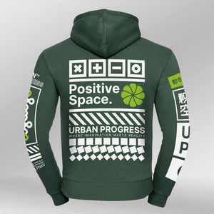 Legacy Hoodie Positive space bottle-green back
