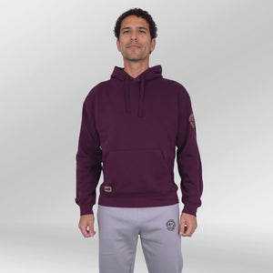 Legacy Hoodie Shinaji model aubergine front