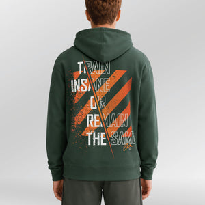 Legacy Hoodie Strive X Bottle-green back model