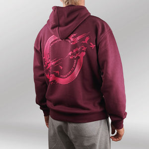Legacy Hoodie Sunrise bordeaux rood back right model