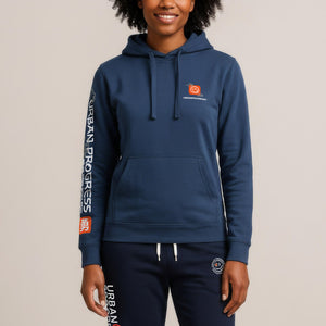 Legacy Hoodie Urban Flux Dames Model Indigo blauw voor close