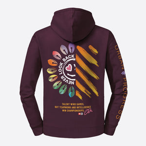 Legacy Hoodie Victory Vibes Dames bordeaux rood back
