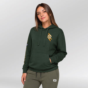 Legacy Hoodie Victory Vibes Dames model bottle green front