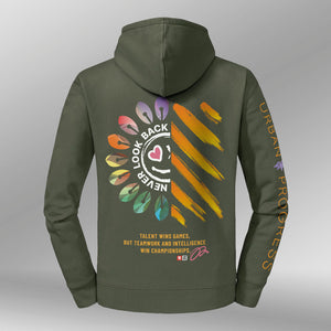 Legacy Hoodie Victory Vibes Dames olijf groen back