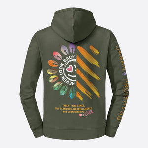 Legacy Hoodie Victory Vibes Dames olijf groen back
