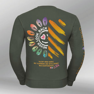 Legacy Sweatshirt Victory Vibes olive green back