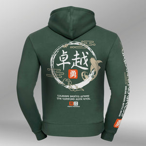 Legacy hoodie Urban Flux bottle green achter
