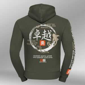 Legacy hoodie Urban Flux olijf groen achter