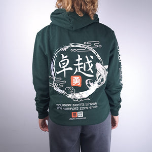 Motion Hoodie Urban Flux Dames back model bottle green