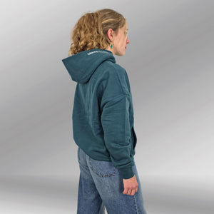 Oversized Hoodie Kairo Dames model turqoise side back