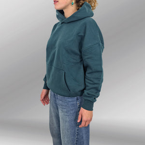 Oversized Hoodie Kairo Dames model turqoise side left