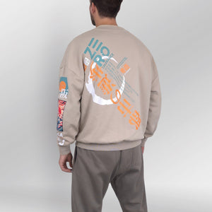 Oversized Sweater Kairo Model beige back