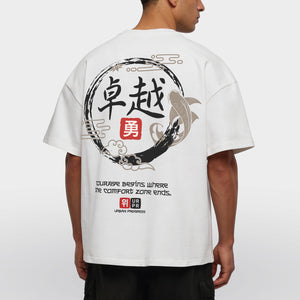 Oversized Tee Urban Flux model wit achter