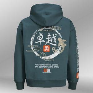 Oversized hoodie Urban Flux turquoise achter