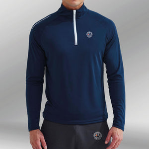 Performance Long Sleeve kwart rits blauw front model