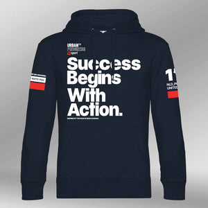 Royal Hoodie Not Being Average Navy-blue front