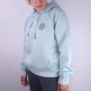 Royal hoodie dames model front left close pure sky
