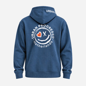 Signature Hoodie Heren indigo blauw back