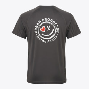 Signature Panelled T-shirt grijs back