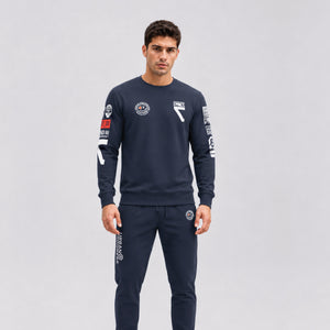 Sweatshirt-Protocol-model-navy-blauw-front