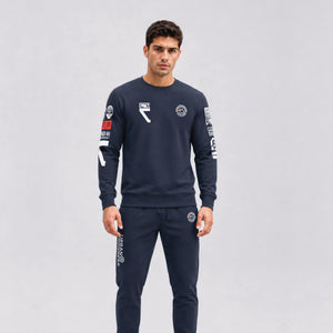 Sweatshirt-Protocol-model-navy-blauw-front