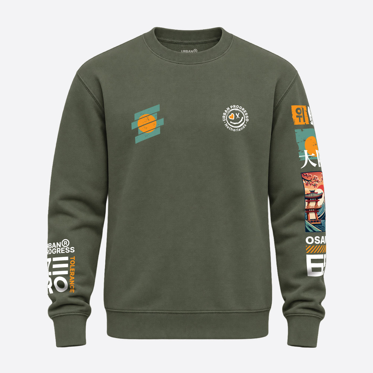 Sweatshirt-Zero-Tolerance-olijf-groen-front