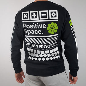 Sweatshirt Positive space black back model