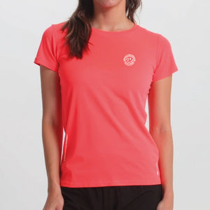 T-Shirt Nova Dames fluor coral front close model