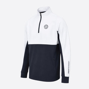 Univi-Kwart-rits-sweatshirt-blauw-wit-front