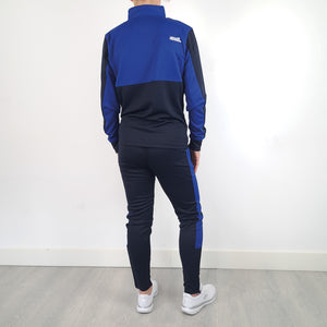Univi Kwart rits Trainingsjas navy-royal blue back model vrouw