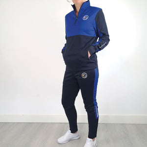 Univi Kwart rits Trainingsjas navy-royal blue front model vrouw