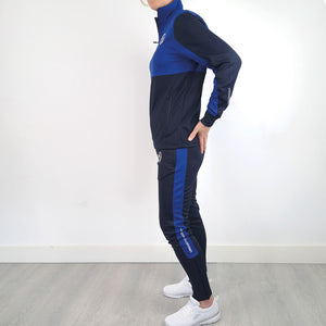 Univi Kwart rits Trainingsjas navy-royal blue side left model vrouw