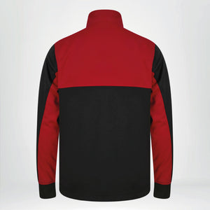 Univi Kwart rits Trainingsjas zwart-rood back heren