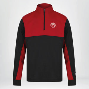 Univi Kwart rits Trainingsjas zwart-rood front heren